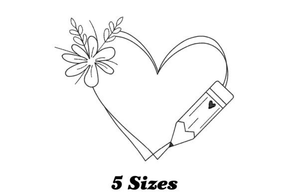 Teacher Heart Frame: A Charming Embroidery Design for Meaningful Gifts