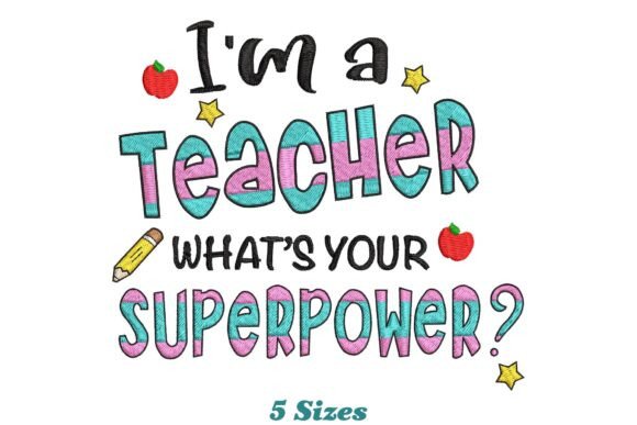 Teacher Superpower Embroidery